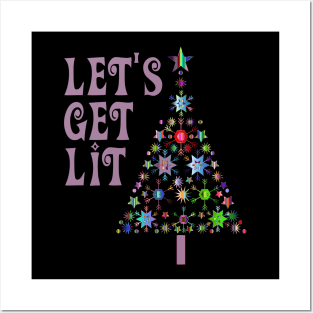 Funny Christmas Tree Let's Get Lit Posters and Art